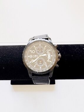 Invicta Men’s 44mm Black Dial Chronograph Style Watch Tachymeter Date Running